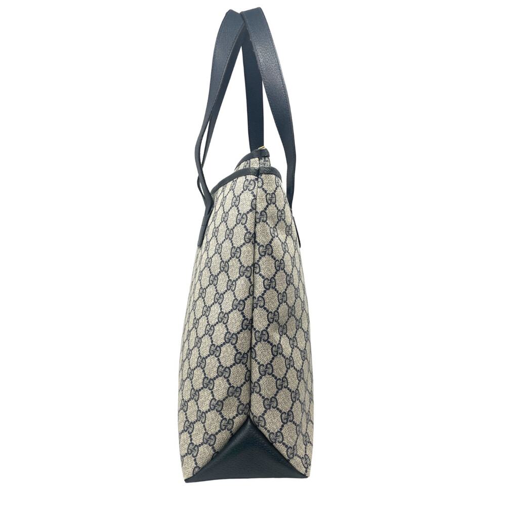 Gucci Bag Shoulder Tote Purse GG Guccissima Monogram Black Grey Leather Canvas - Picture 4 of 12